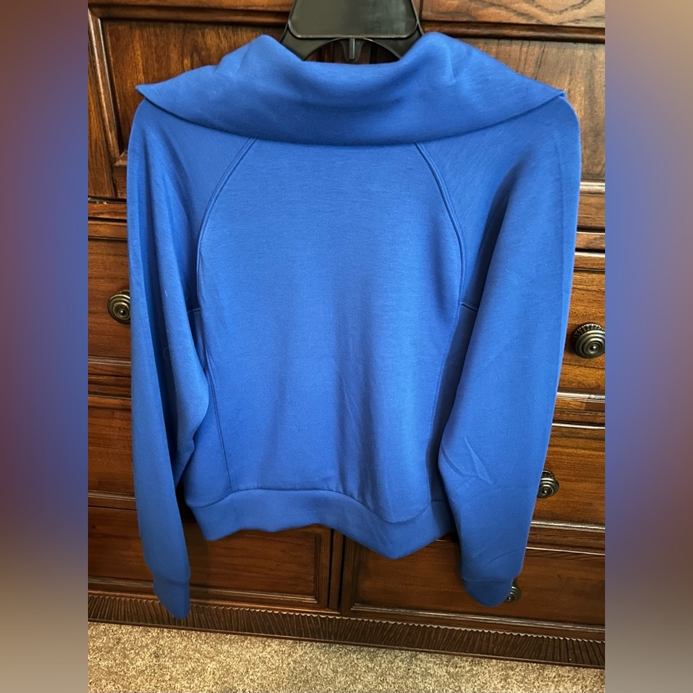 NWOT SPANX AirEssentials Cerulean Blue Quarter Zip Pullover, Size Medium - Picture 9 of 16